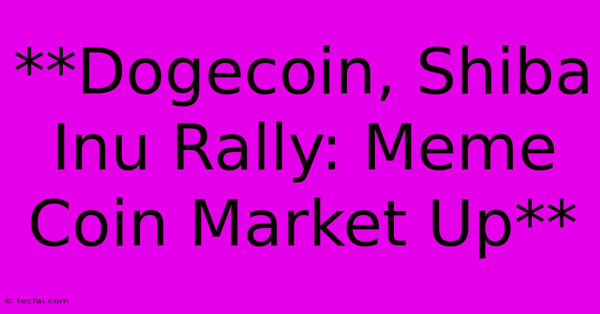 **Dogecoin, Shiba Inu Rally: Meme Coin Market Up**