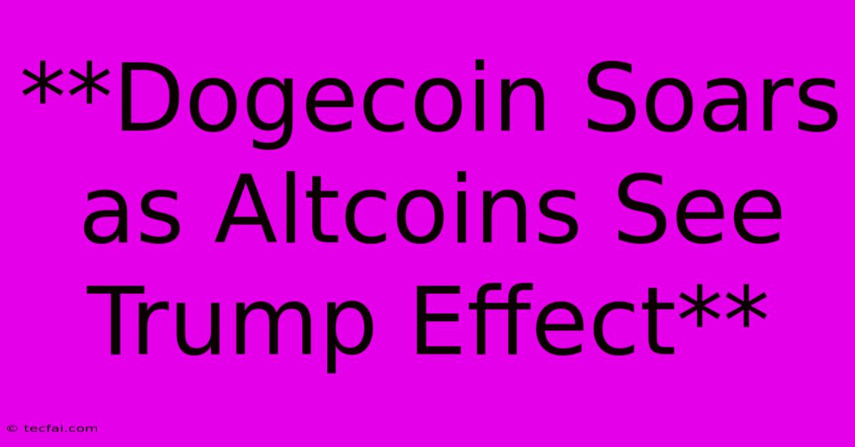 **Dogecoin Soars As Altcoins See Trump Effect**