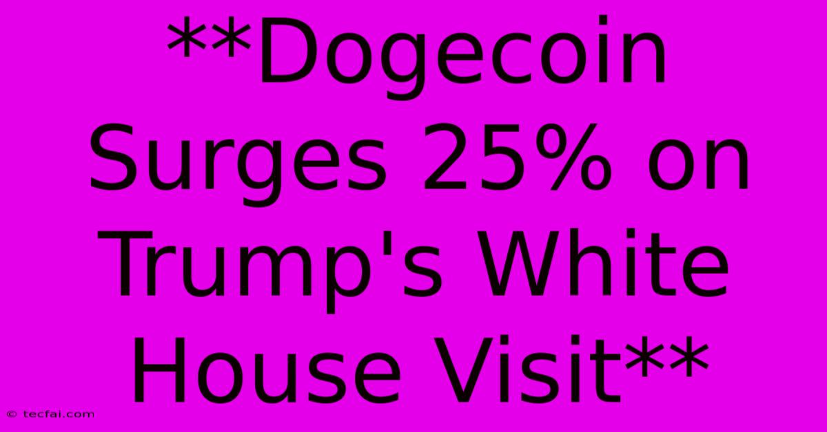 **Dogecoin Surges 25% On Trump's White House Visit**