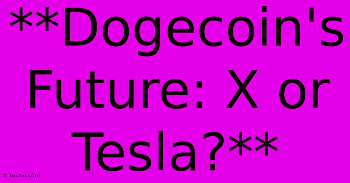 **Dogecoin's Future: X Or Tesla?** 