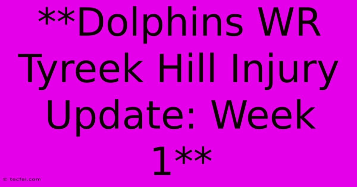 **Dolphins WR Tyreek Hill Injury Update: Week 1** 