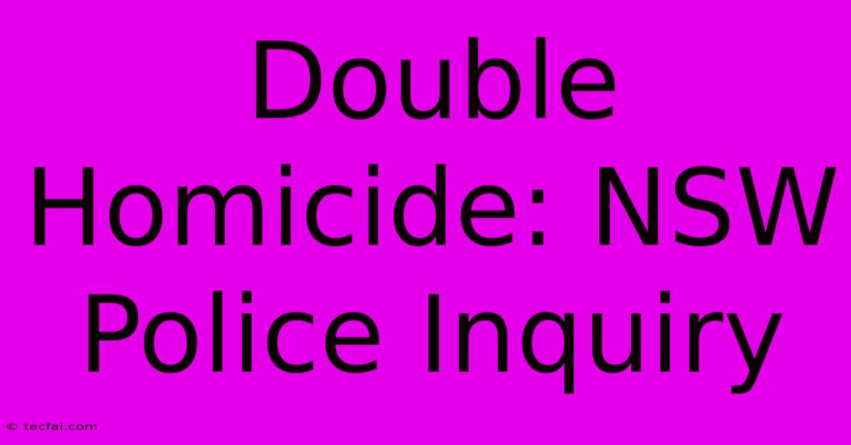 Double Homicide: NSW Police Inquiry