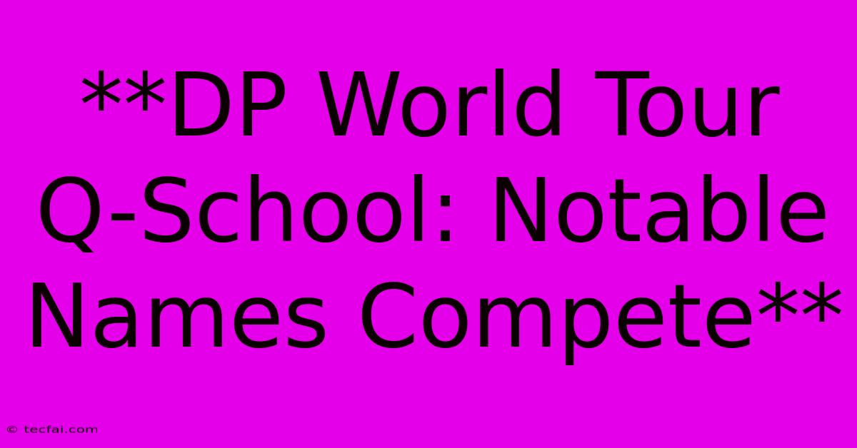 **DP World Tour Q-School: Notable Names Compete**