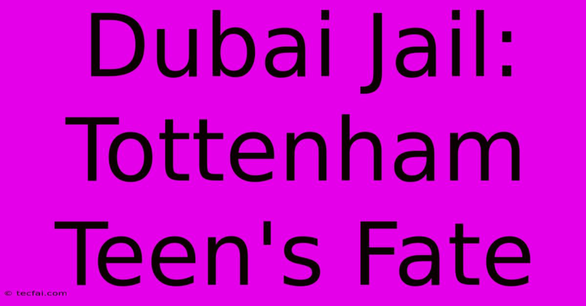 Dubai Jail: Tottenham Teen's Fate