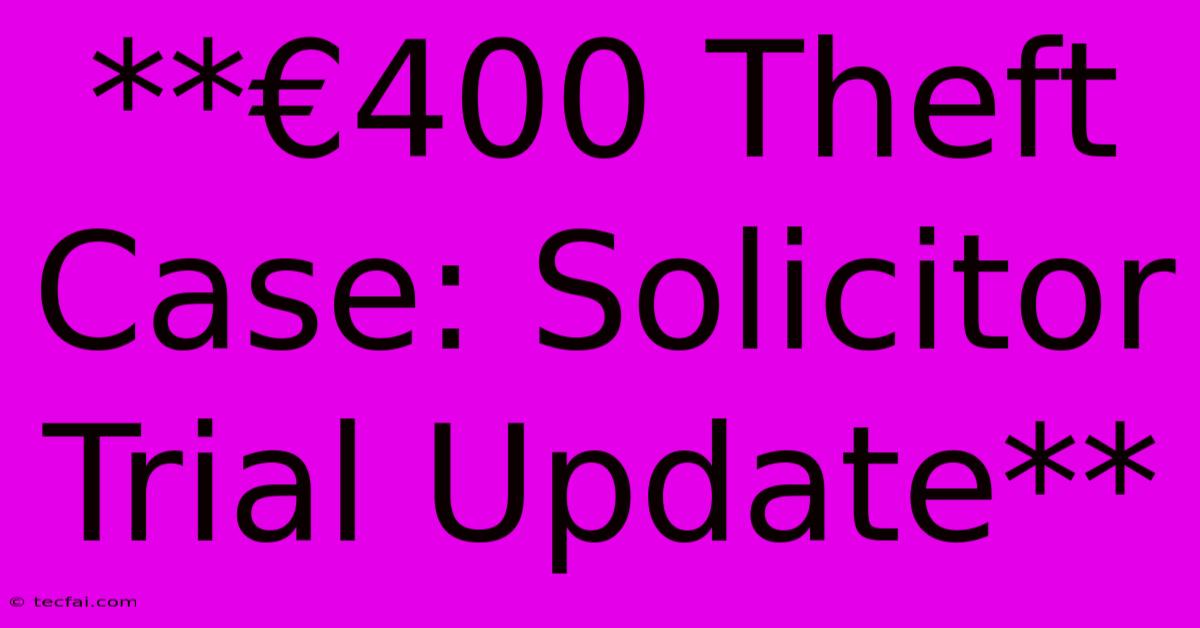 **€400 Theft Case: Solicitor Trial Update**