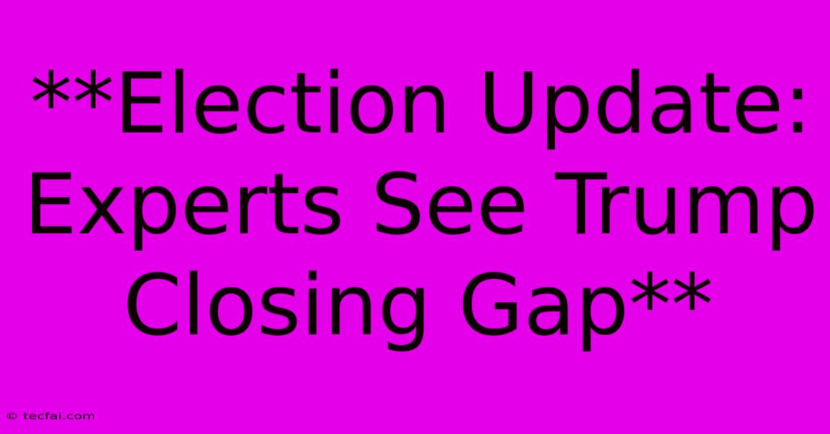 **Election Update: Experts See Trump Closing Gap**