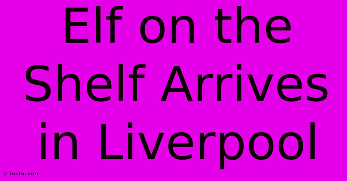 Elf On The Shelf Arrives In Liverpool