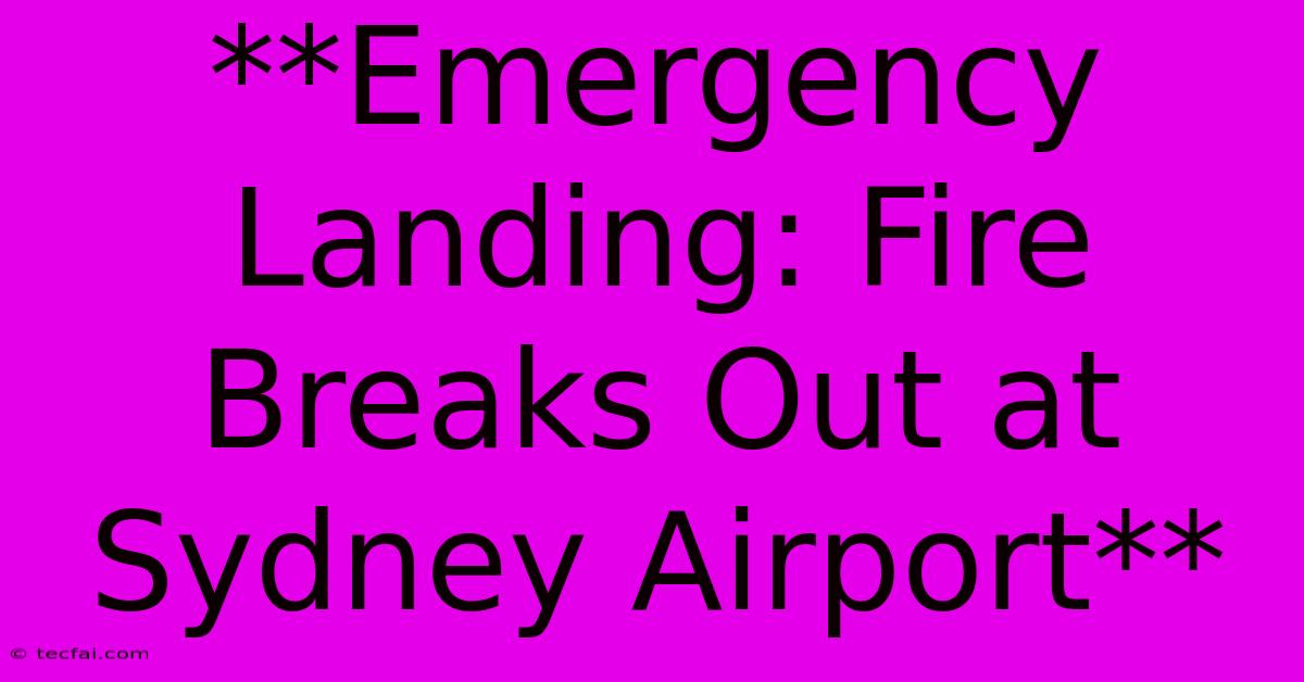 **Emergency Landing: Fire Breaks Out At Sydney Airport**