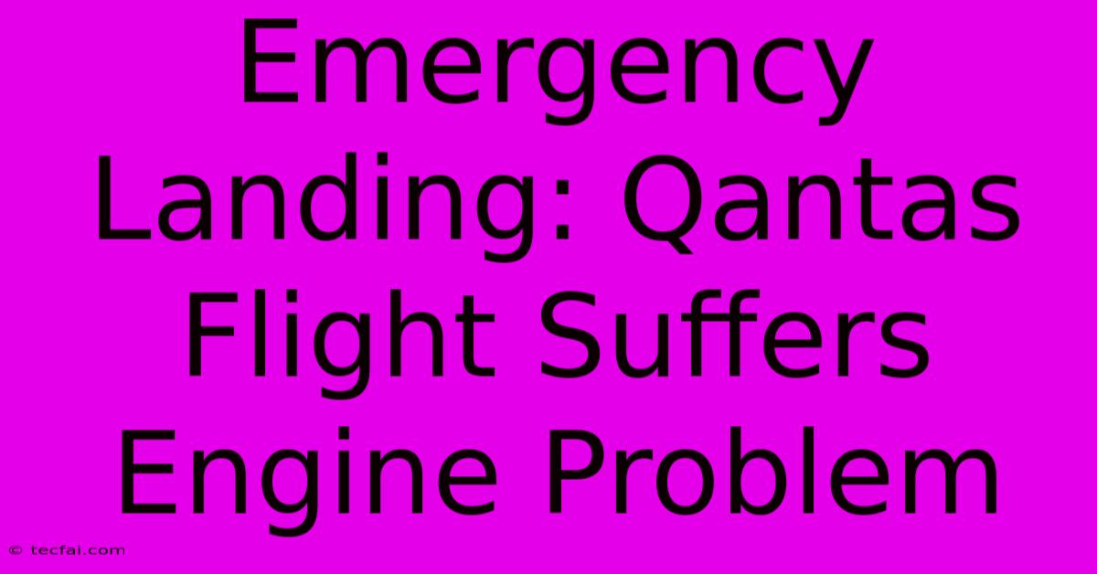 Emergency Landing: Qantas Flight Suffers Engine Problem 