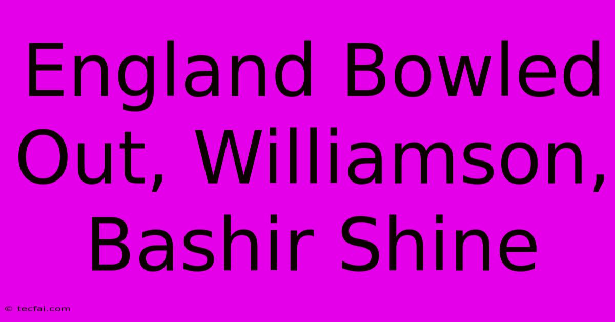 England Bowled Out, Williamson, Bashir Shine