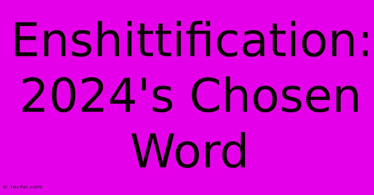 Enshittification: 2024's Chosen Word