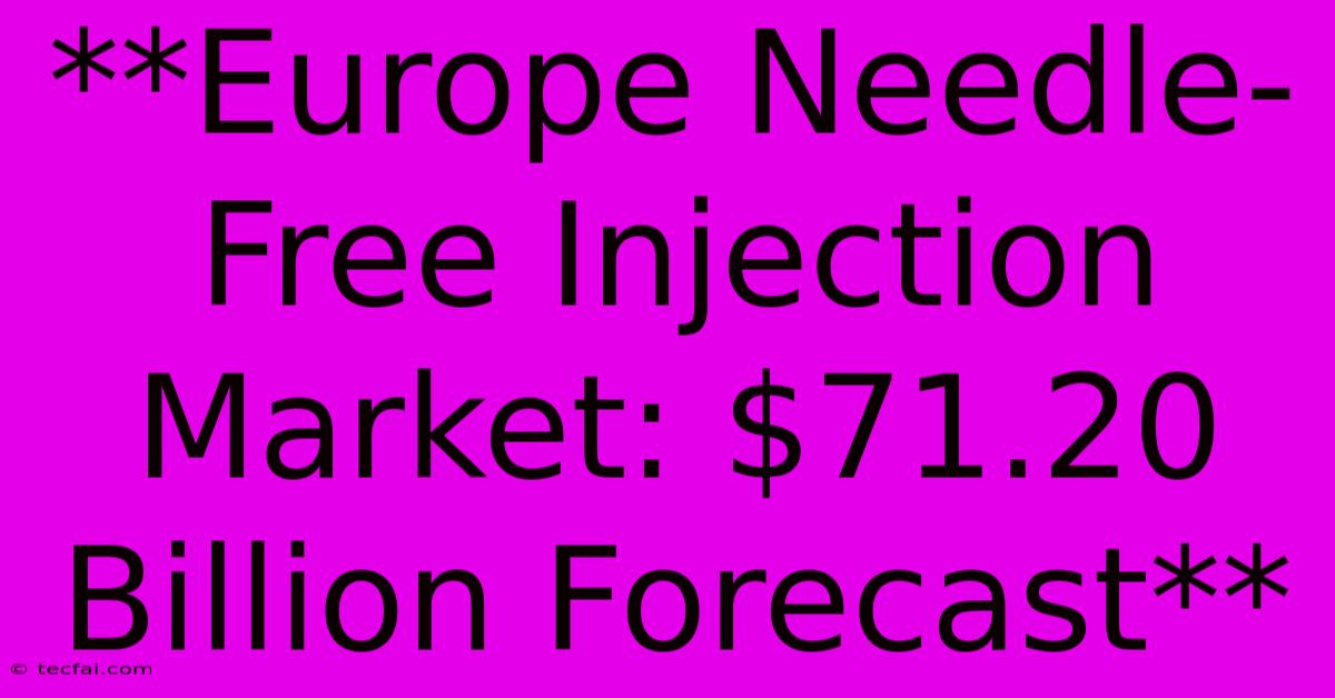 **Europe Needle-Free Injection Market: $71.20 Billion Forecast**