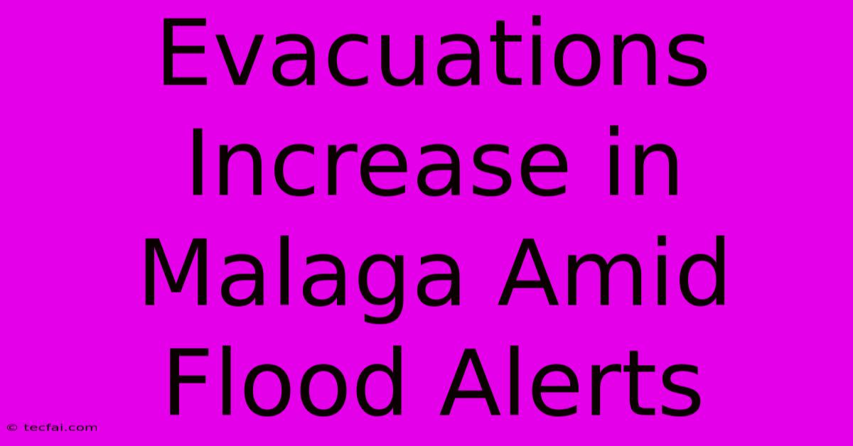 Evacuations Increase In Malaga Amid Flood Alerts