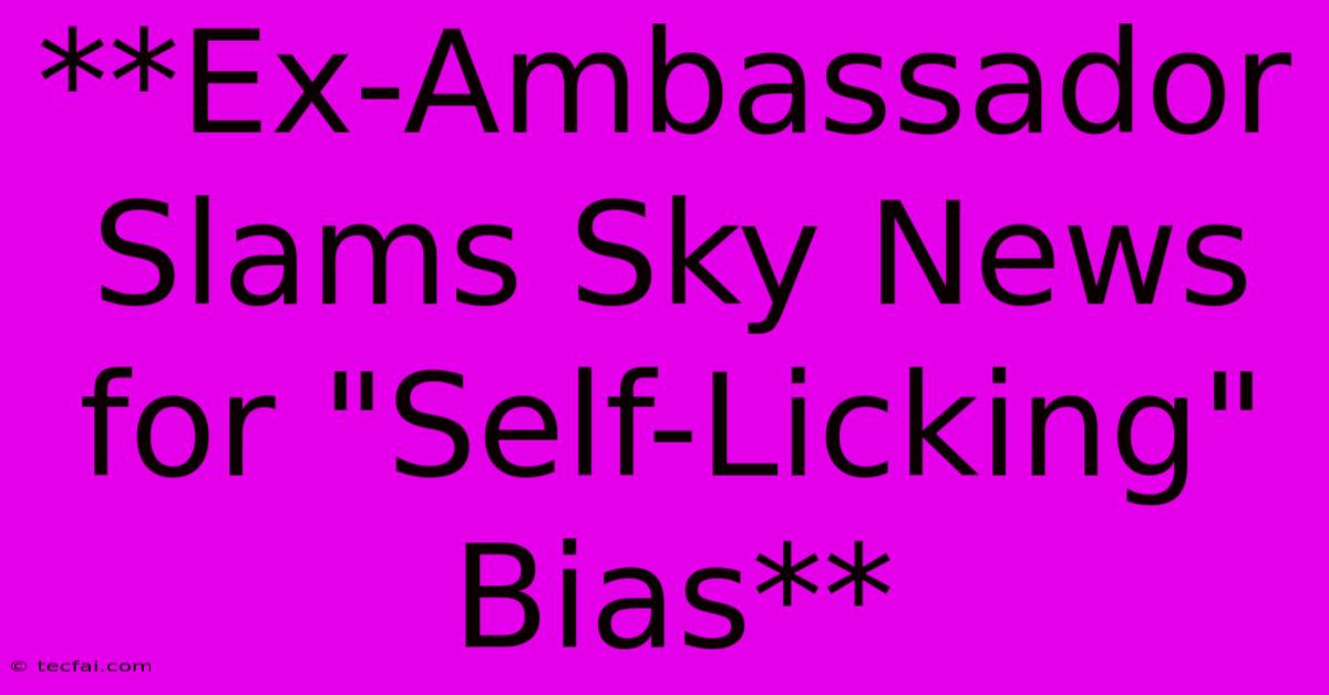 **Ex-Ambassador Slams Sky News For 