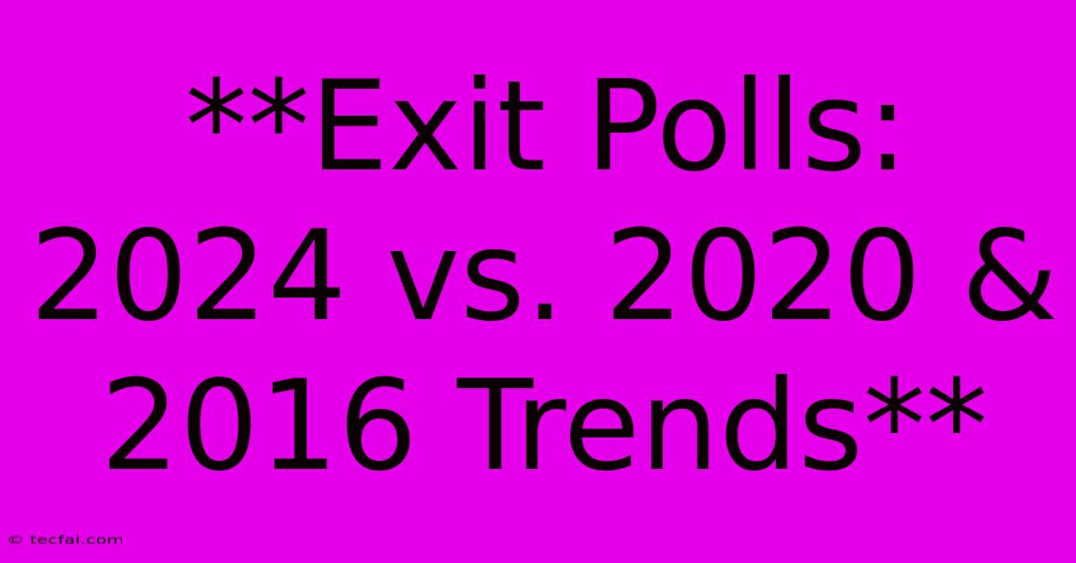 **Exit Polls: 2024 Vs. 2020 & 2016 Trends**