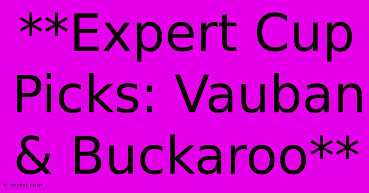 **Expert Cup Picks: Vauban & Buckaroo**