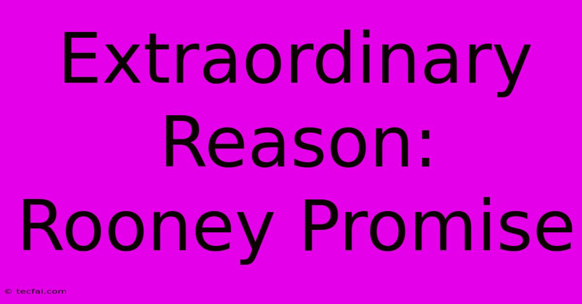 Extraordinary Reason: Rooney Promise