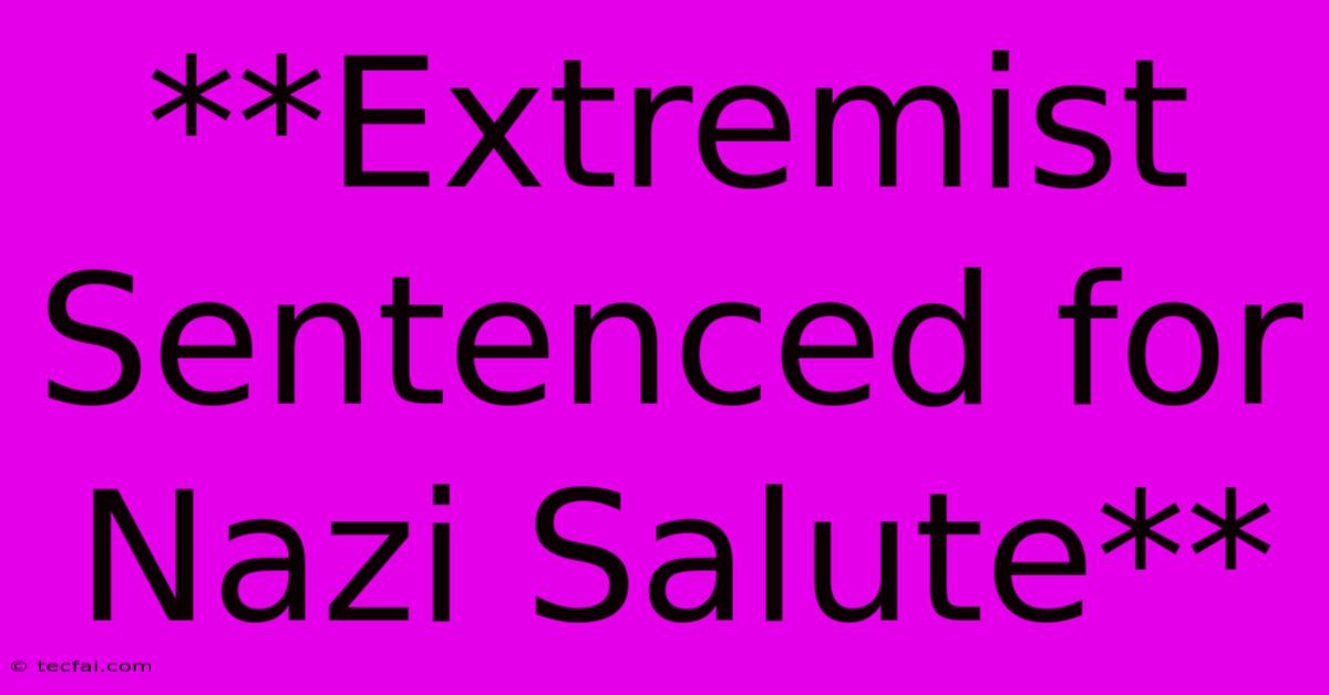 **Extremist Sentenced For Nazi Salute**