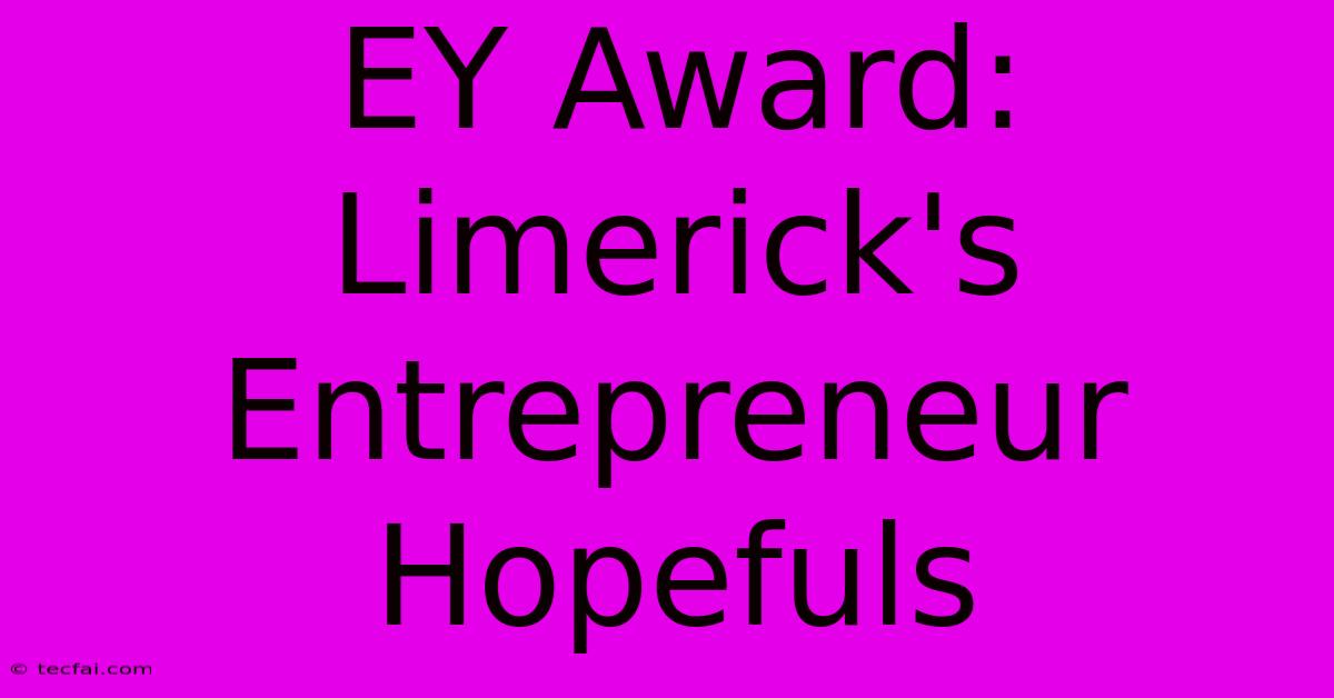 EY Award: Limerick's Entrepreneur Hopefuls