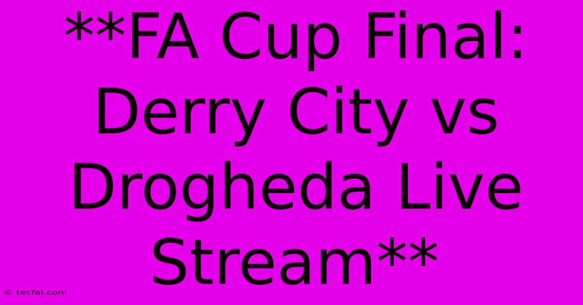 **FA Cup Final: Derry City Vs Drogheda Live Stream**