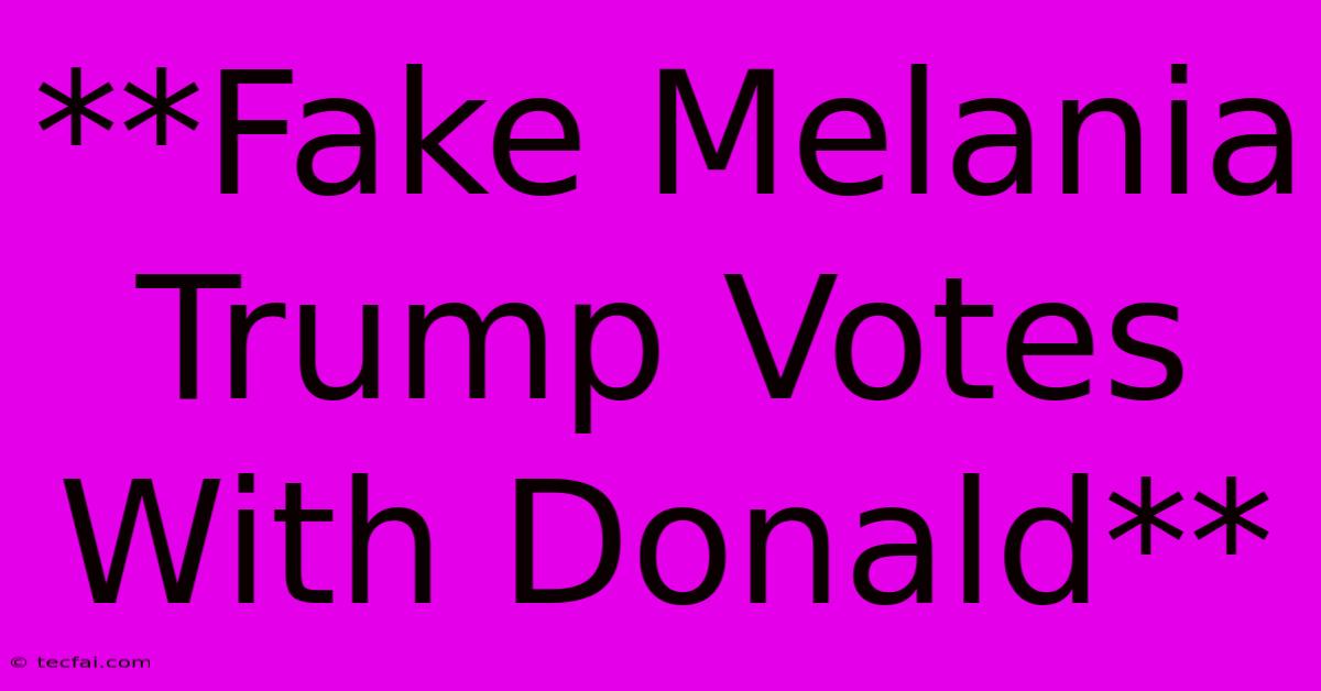 **Fake Melania Trump Votes With Donald**