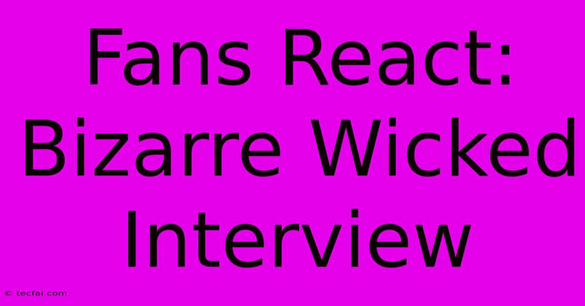 Fans React: Bizarre Wicked Interview