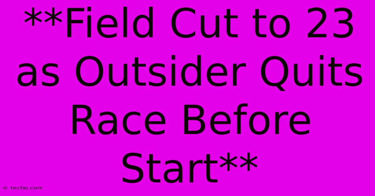 **Field Cut To 23 As Outsider Quits Race Before Start**