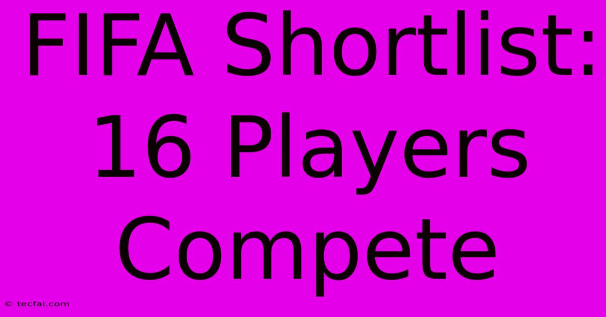 FIFA Shortlist: 16 Players Compete