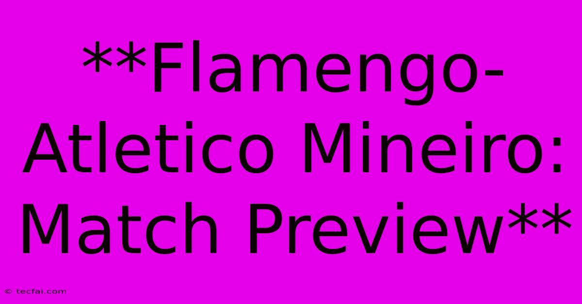 **Flamengo-Atletico Mineiro: Match Preview**