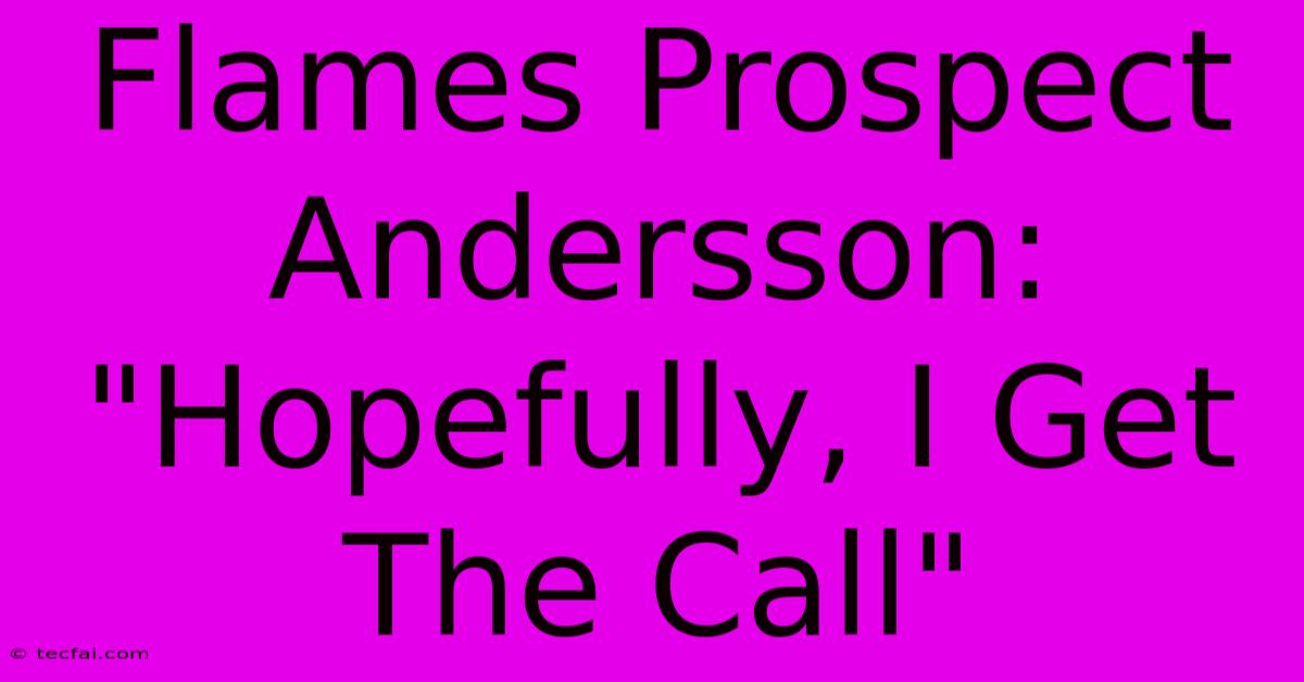 Flames Prospect Andersson: 