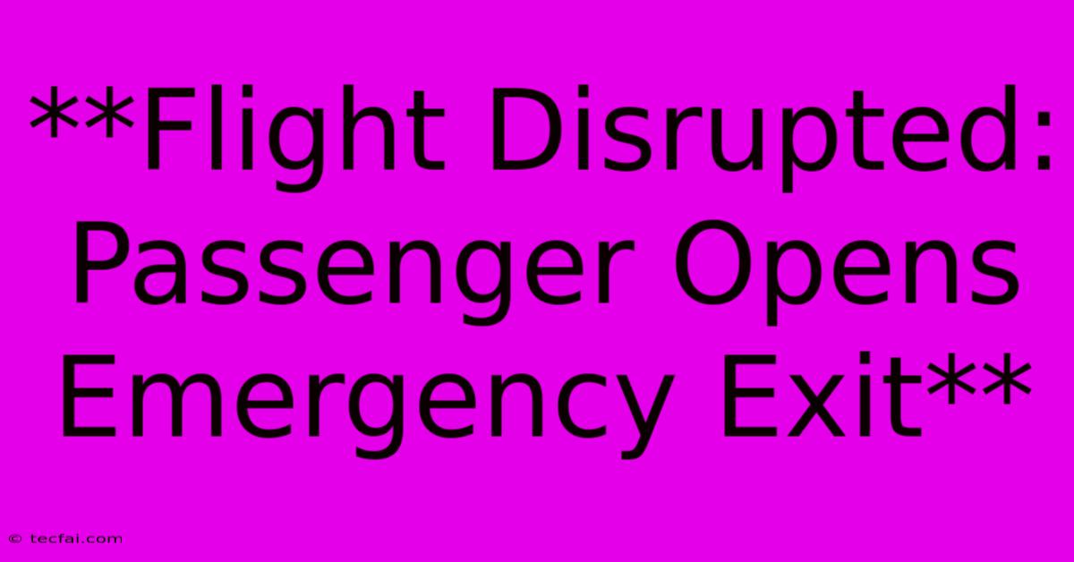 **Flight Disrupted: Passenger Opens Emergency Exit**