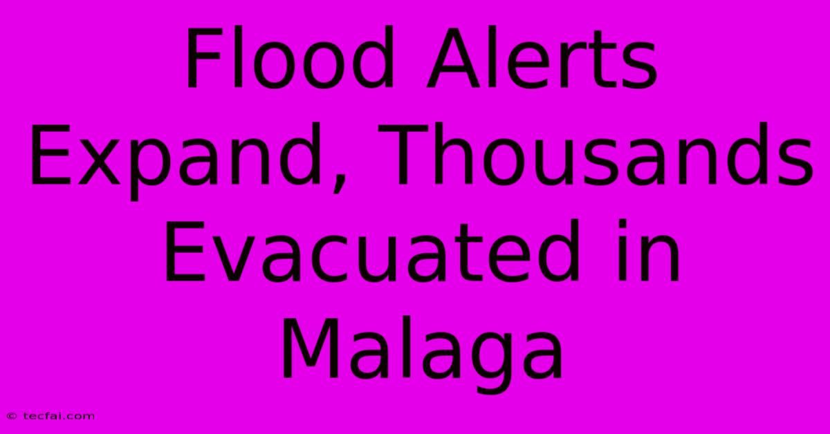 Flood Alerts Expand, Thousands Evacuated In Malaga