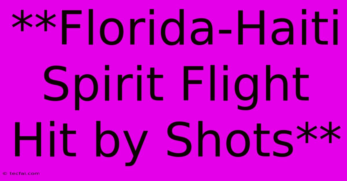 **Florida-Haiti Spirit Flight Hit By Shots**