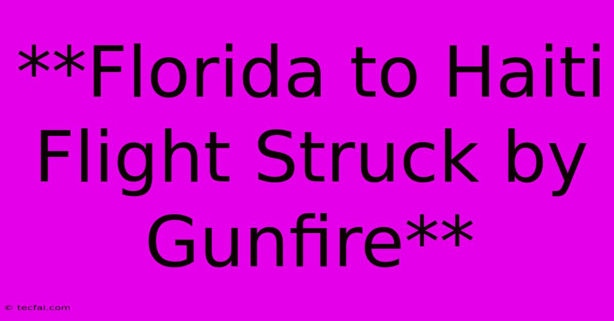 **Florida To Haiti Flight Struck By Gunfire**