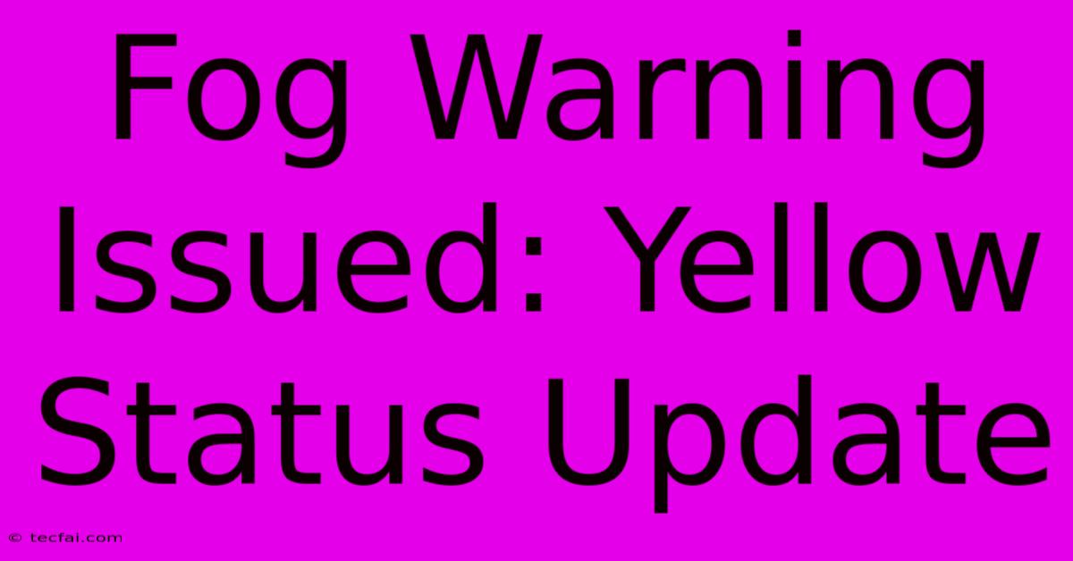 Fog Warning Issued: Yellow Status Update