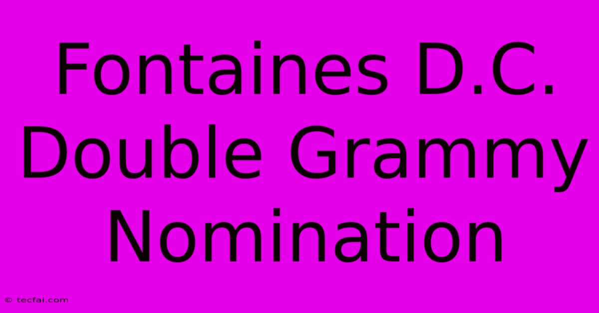 Fontaines D.C. Double Grammy Nomination  