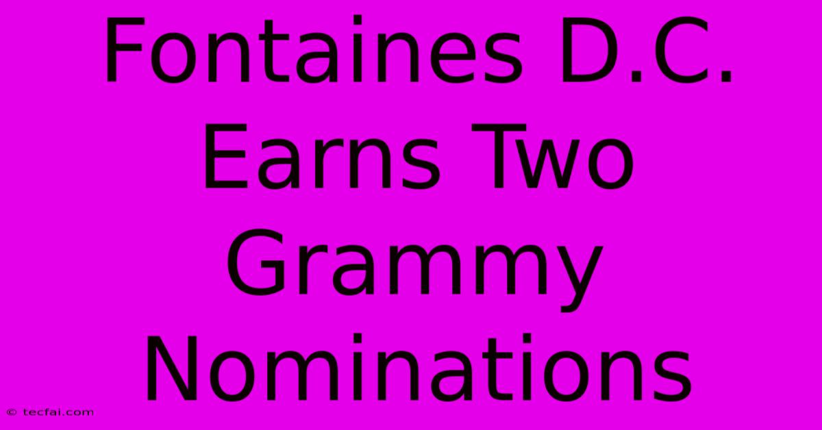 Fontaines D.C. Earns Two Grammy Nominations