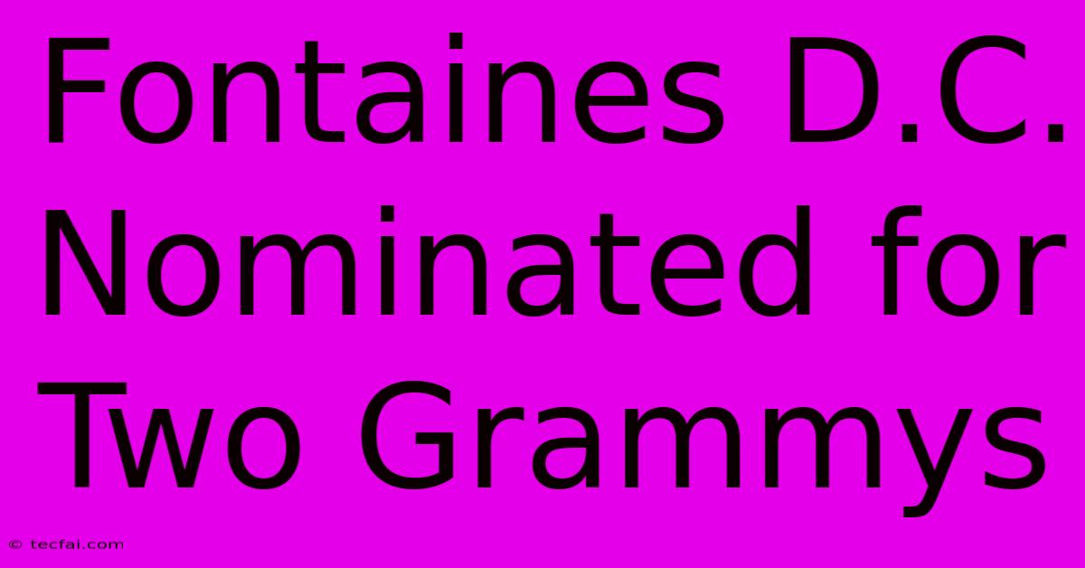 Fontaines D.C. Nominated For Two Grammys