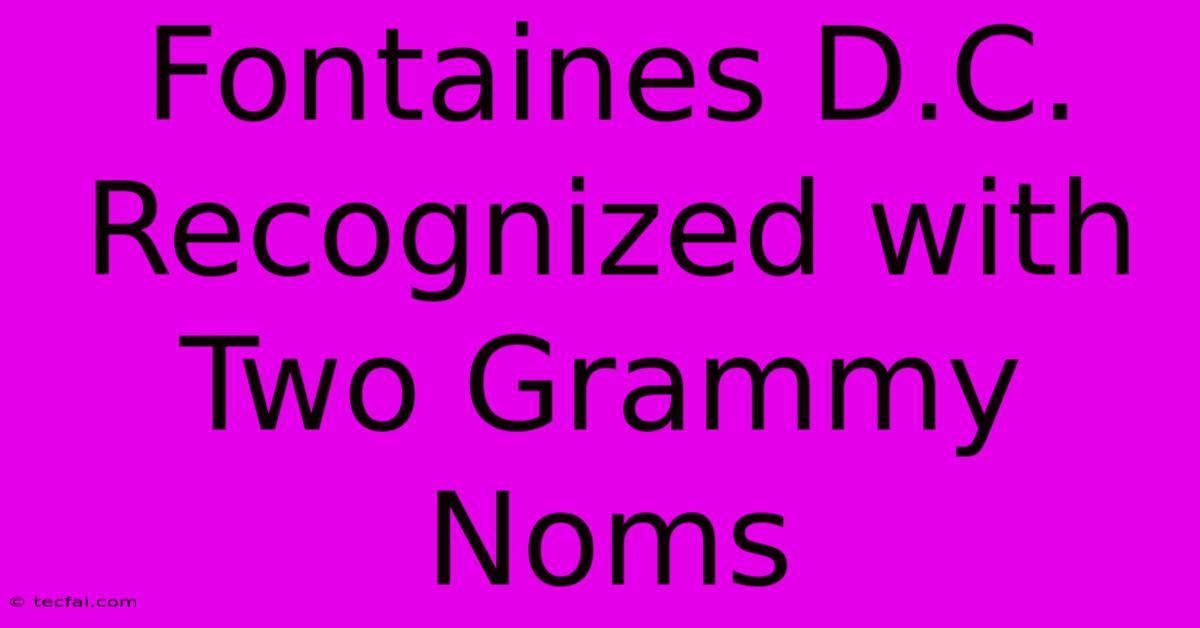 Fontaines D.C. Recognized With Two Grammy Noms