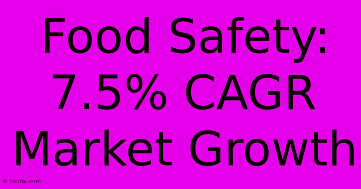 Food Safety: 7.5% CAGR Market Growth