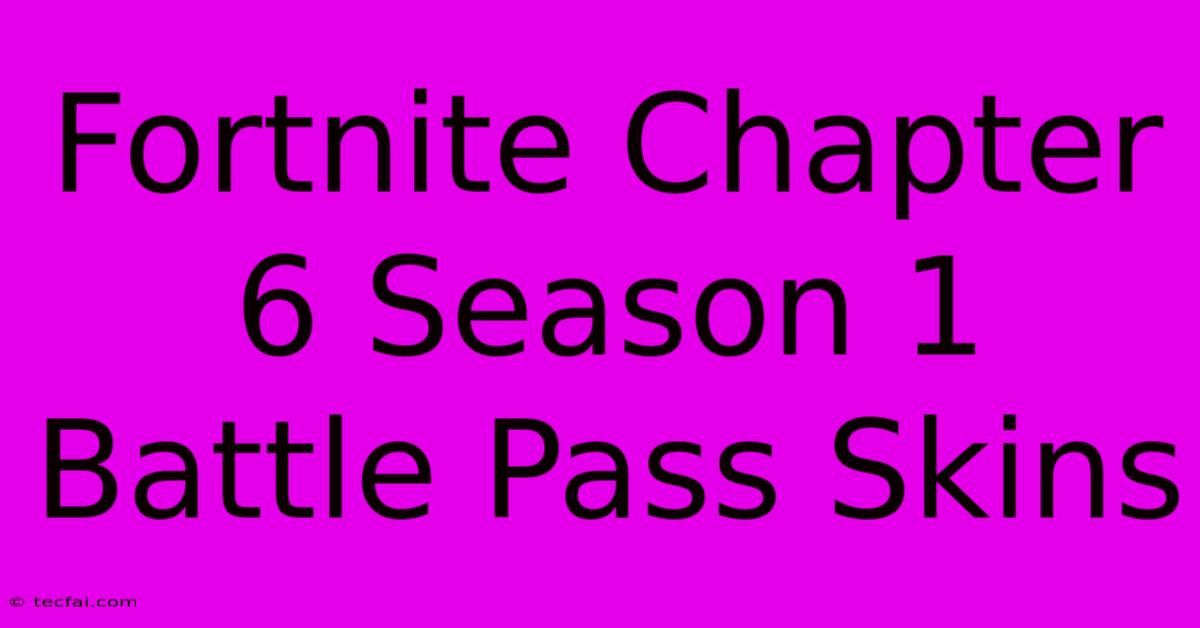 Fortnite Chapter 6 Season 1 Battle Pass Skins