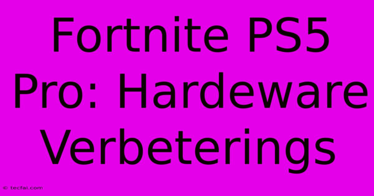 Fortnite PS5 Pro: Hardeware Verbeterings