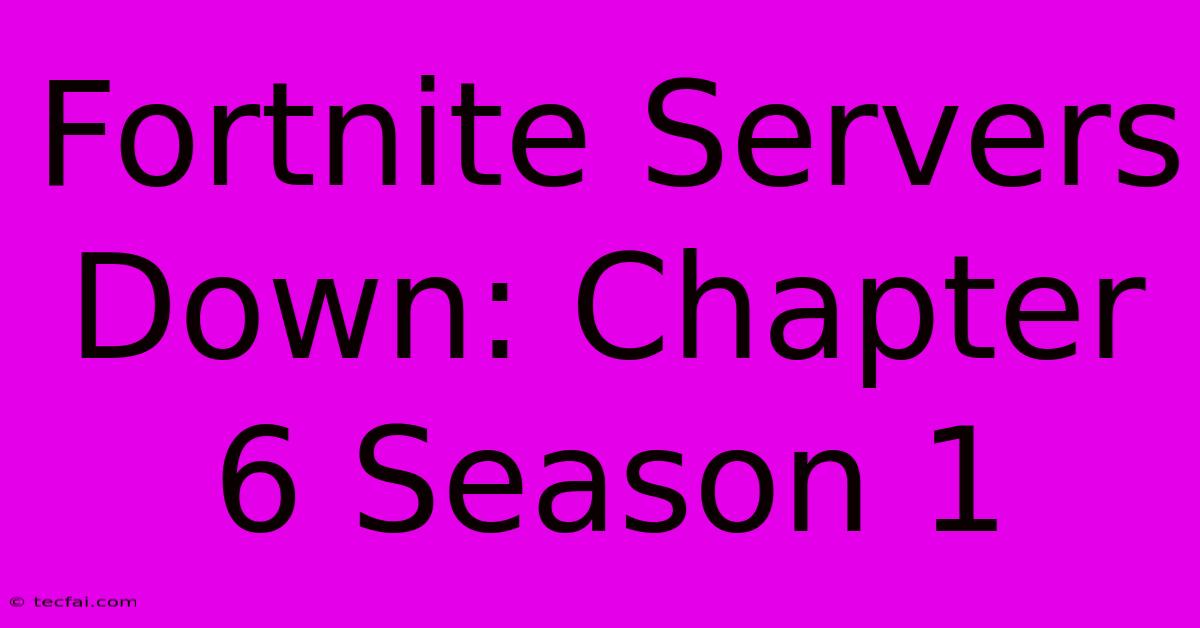 Fortnite Servers Down: Chapter 6 Season 1