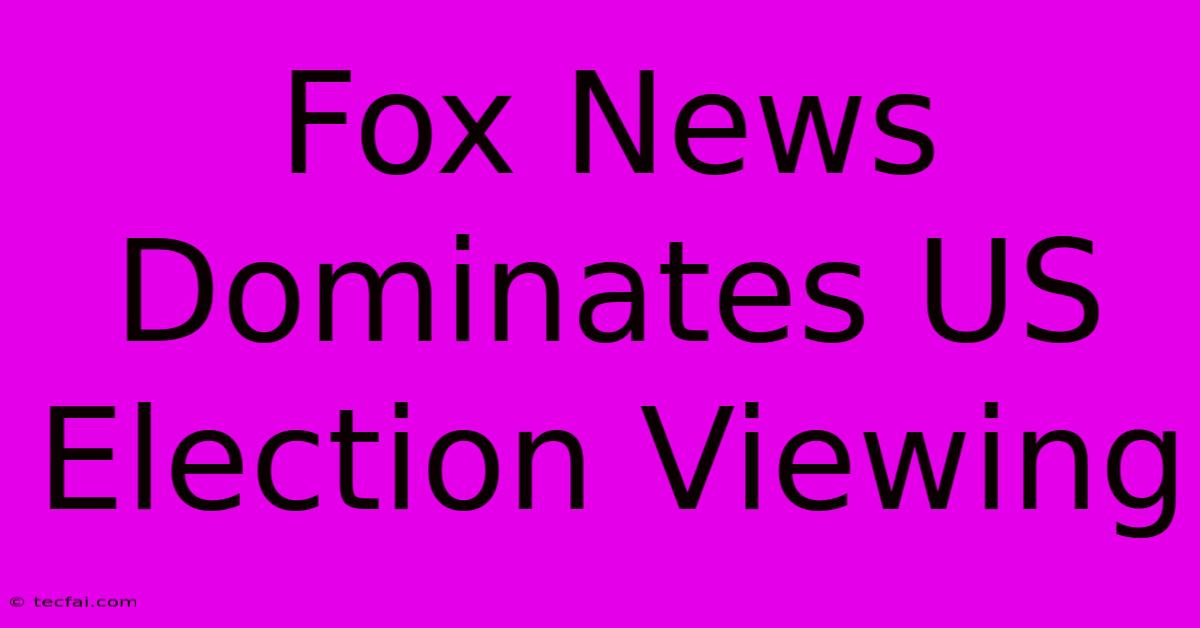 Fox News Dominates US Election Viewing