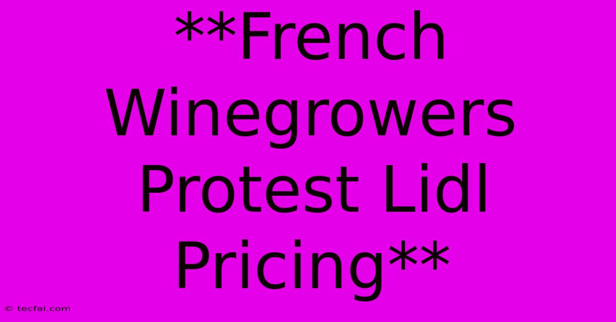 **French Winegrowers Protest Lidl Pricing**