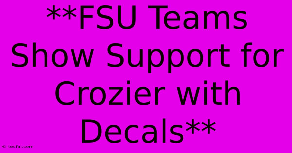 **FSU Teams Show Support For Crozier With Decals**