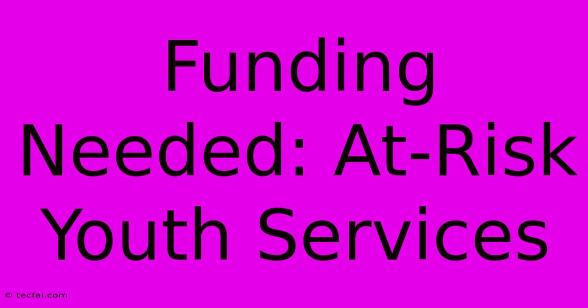 Funding Needed: At-Risk Youth Services