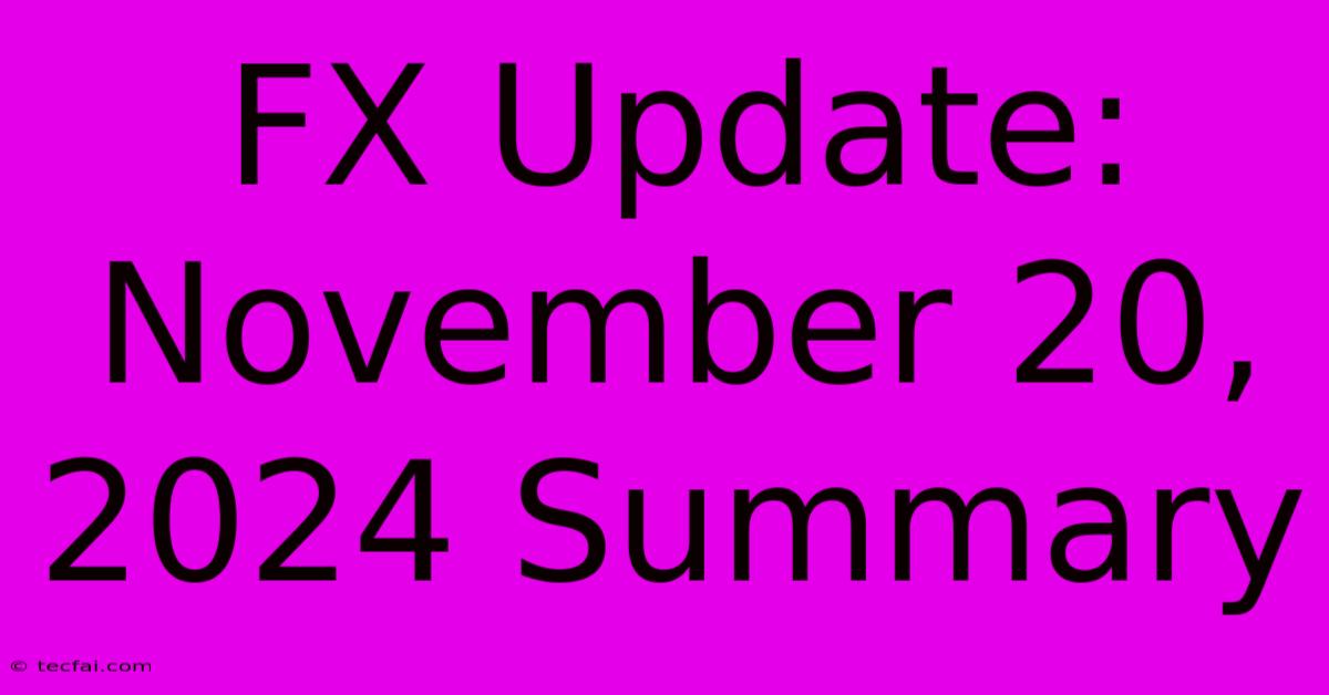 FX Update: November 20, 2024 Summary