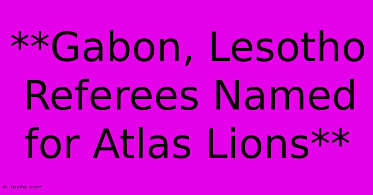 **Gabon, Lesotho Referees Named For Atlas Lions**