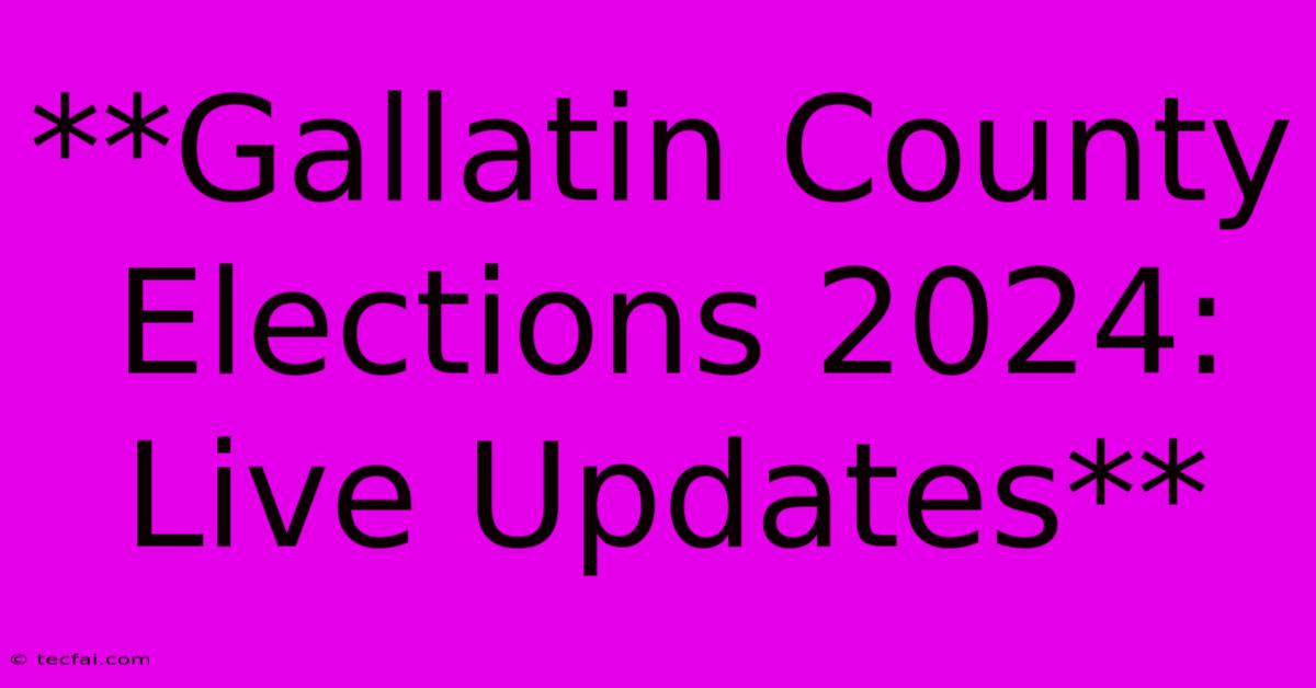 **Gallatin County Elections 2024: Live Updates**